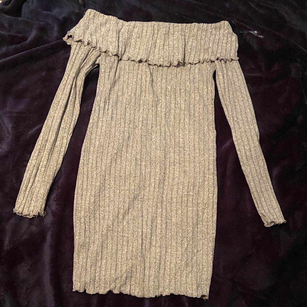 Off Shoulder Long Sleeve Bodycon Dress